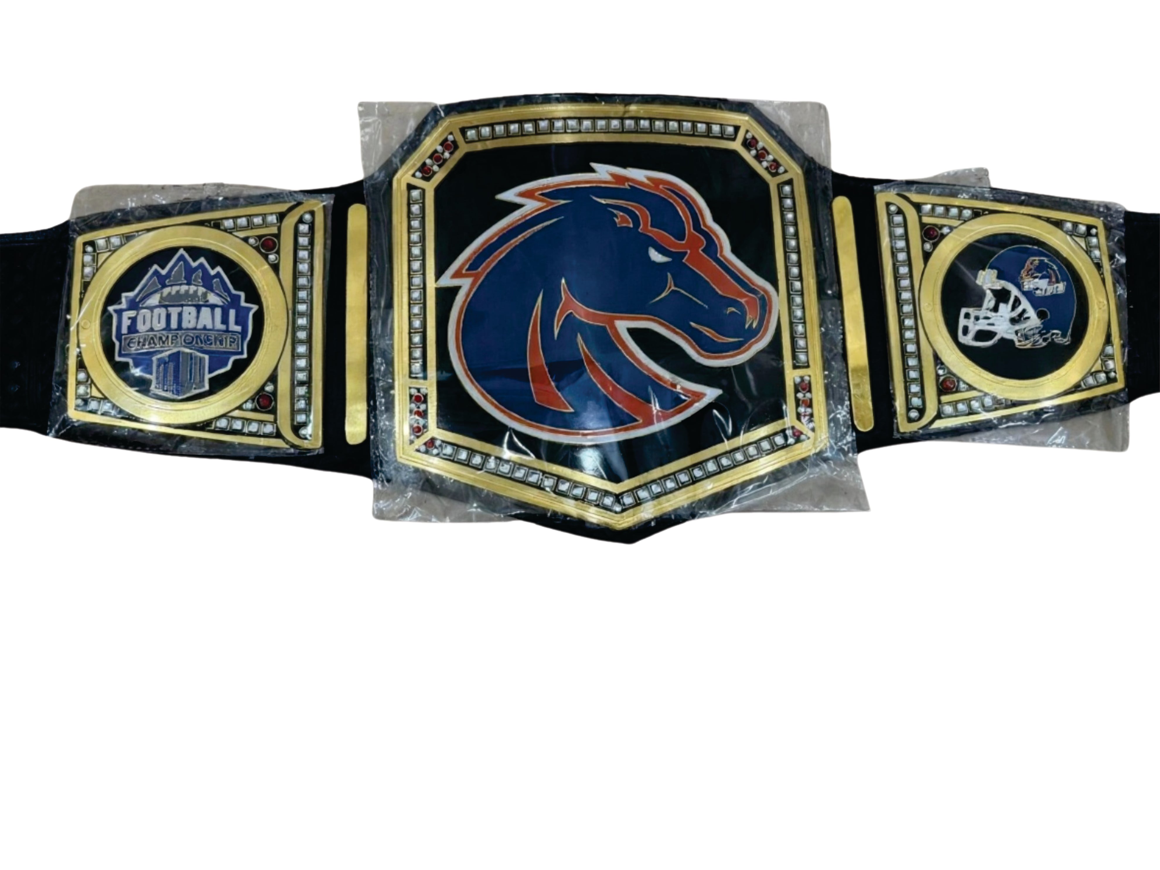 Boise State Broncos National Legacy Title Championship Belt Black Strap Championship Belts Online