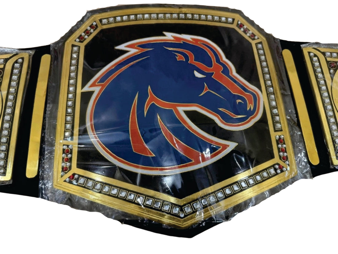 Boise State Broncos National Legacy Title Championship Belt Black Strap Championship Belts Online