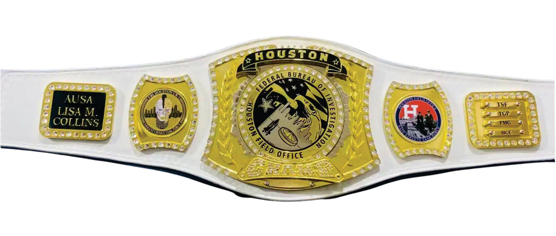 Houston Spinner White Federal Bureau of Investigation Champion Championship Belt Championship Belts Online