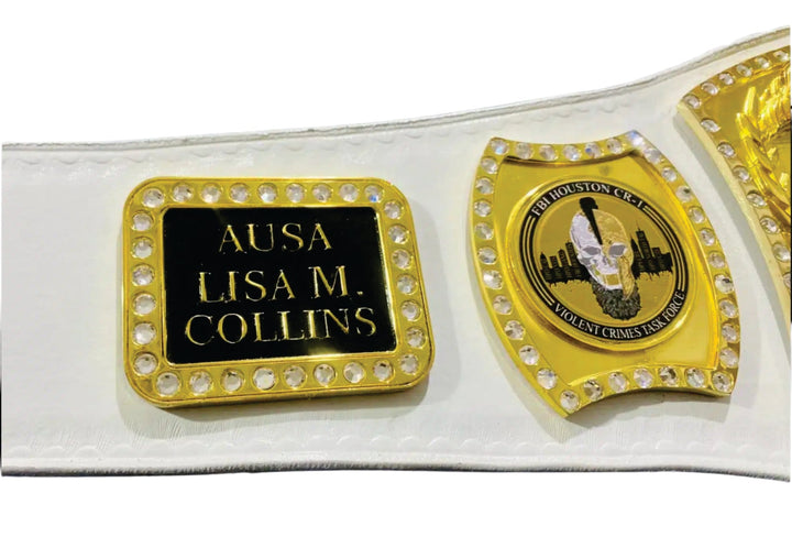 Houston Spinner White Federal Bureau of Investigation Champion Championship Belt Championship Belts Online