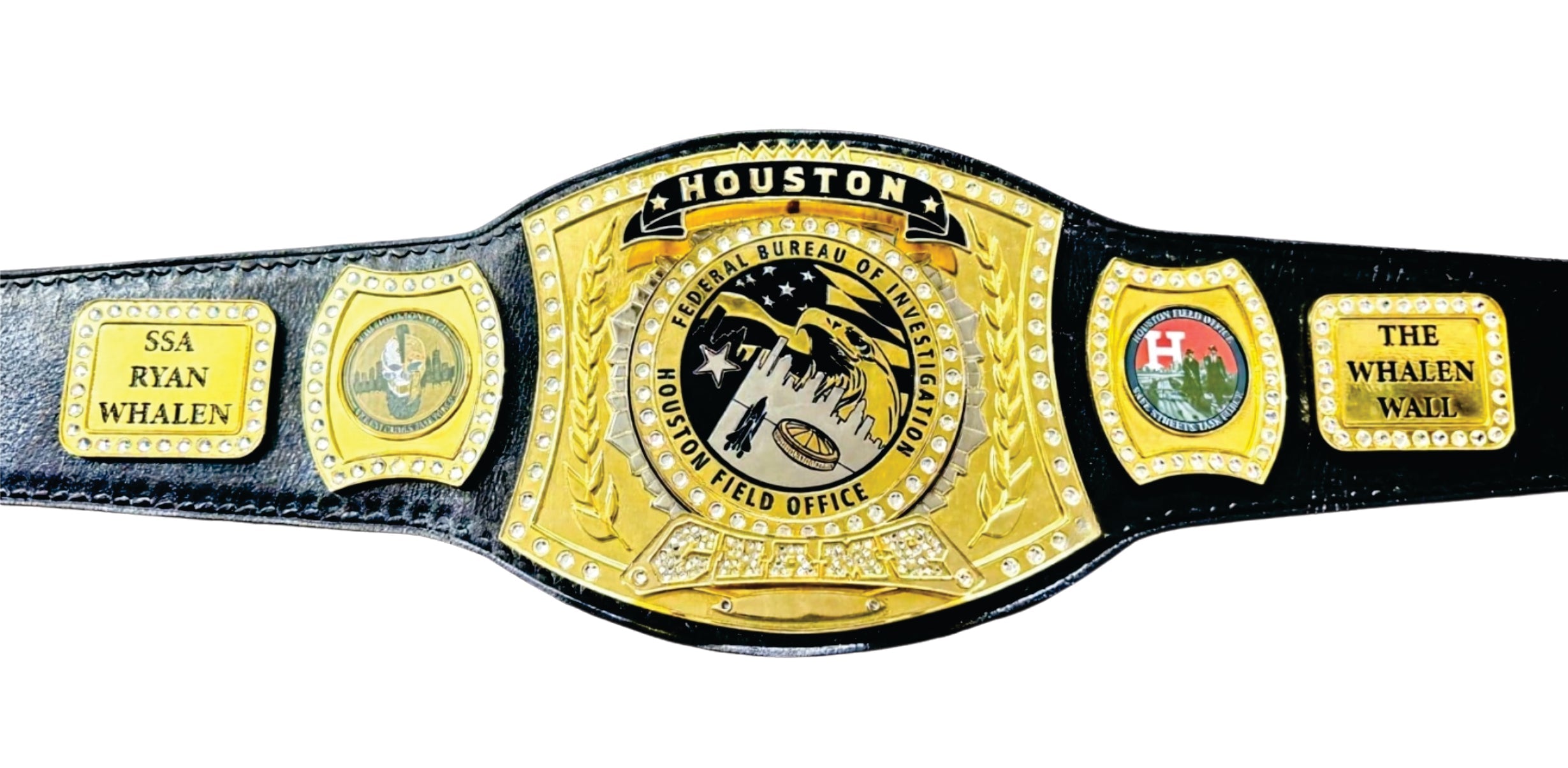 Houston Spinner Black Federal Bureau of Investigation Champion Championship Belt Championship Belts Online
