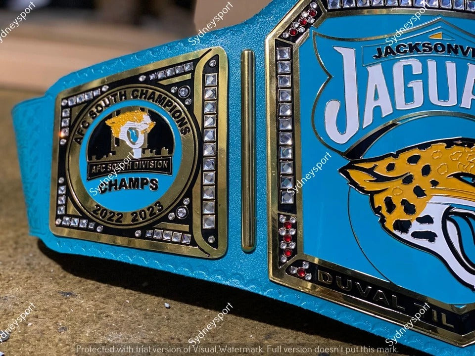 Custom Jacksonville Jaguars Championship Belt Adult Size 2mm Brass