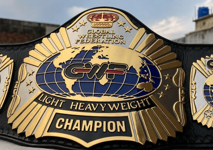 GWF Light Heavyweight Wrestling Championship Title Belt CNC HD 24k Gold Plated Belt