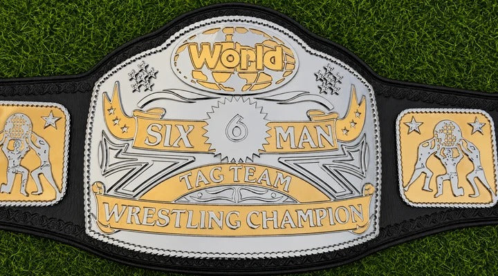 NWA World Six Man Tag Team Championship Title Belt HD CNC