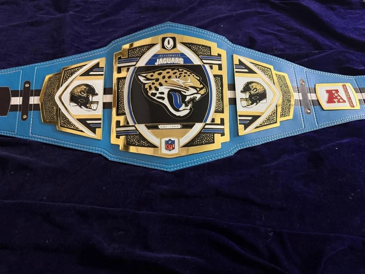 New Jacksonville Jaguars Legacy Title Championship Belt 2mm Zinc Adult Siz