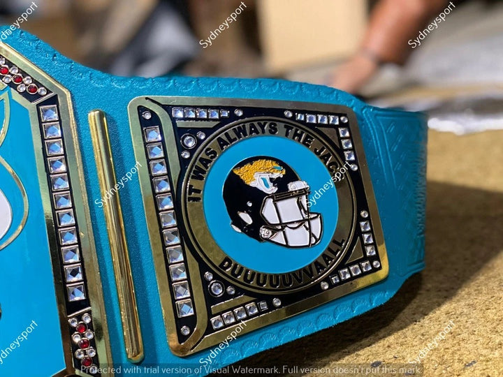 Custom Jacksonville Jaguars Championship Belt Adult Size 2mm Brass