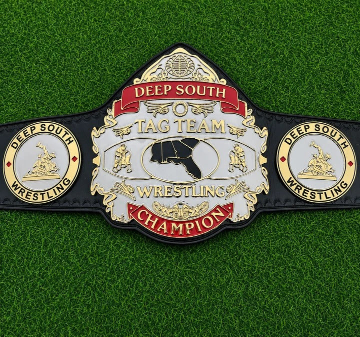 Deep South Tag Team Wrestling Championship Title Belt HD CNC