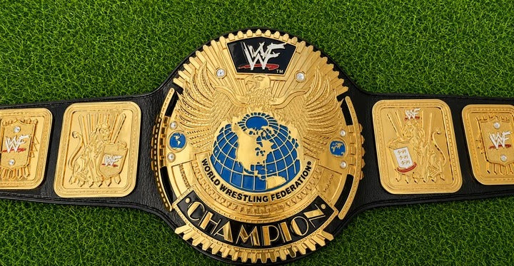 WWF Big Eagle Scratch Logo Hand Flocked Eagles HD CNC Title Belt