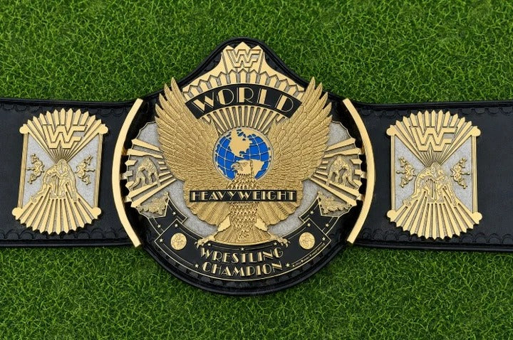 WWF Hand Flocked Eagle CNC Wrestling Championship Belts