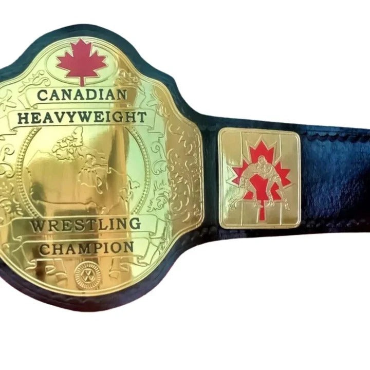 CANADIAN Heavyweight Wrestling Champion 2MM Plates Replica Title Belt Adult Size
