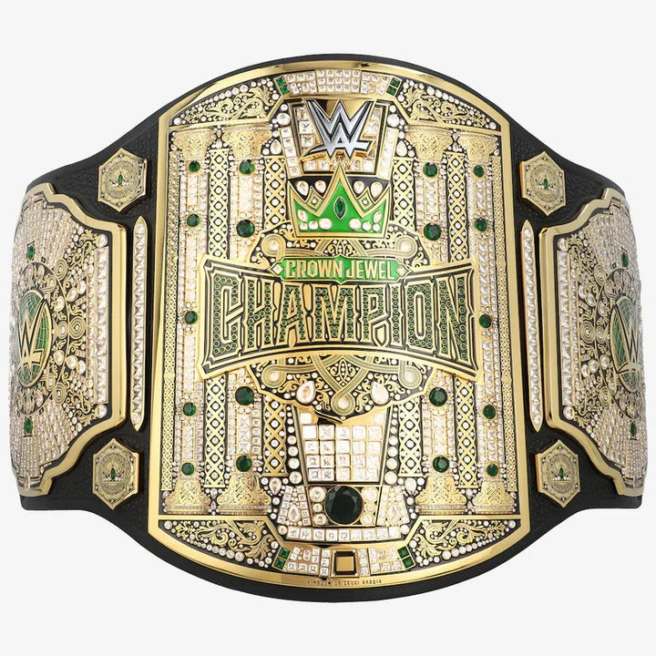 Mens Crown Jewel Championship Belt Premium Gold Plated Replica Title