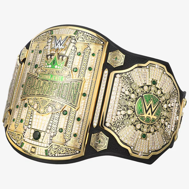 Mens Crown Jewel Championship Belt Premium Gold Plated Replica Title