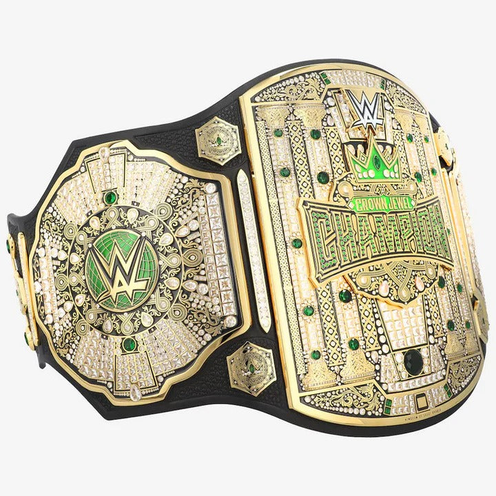 Mens Crown Jewel Championship Belt Premium Gold Plated Replica Title