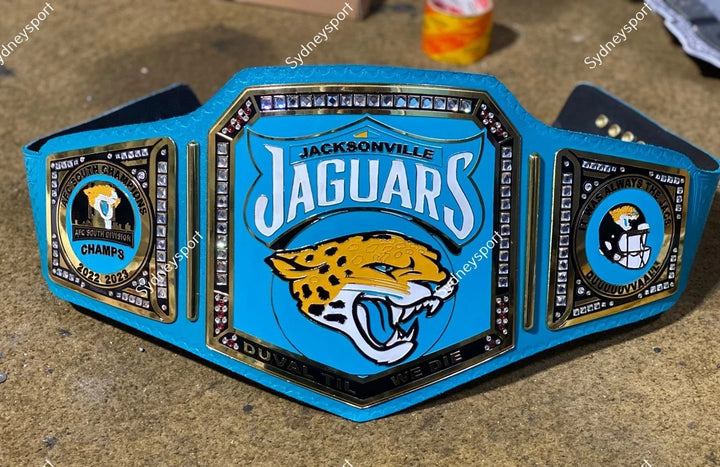 Custom Jacksonville Jaguars Championship Belt Adult Size 2mm Brass