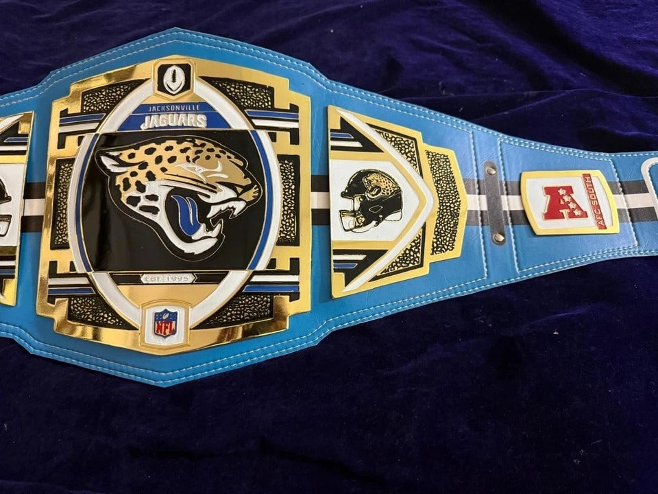 New Jacksonville Jaguars Legacy Title Championship Belt 2mm Zinc Adult Siz