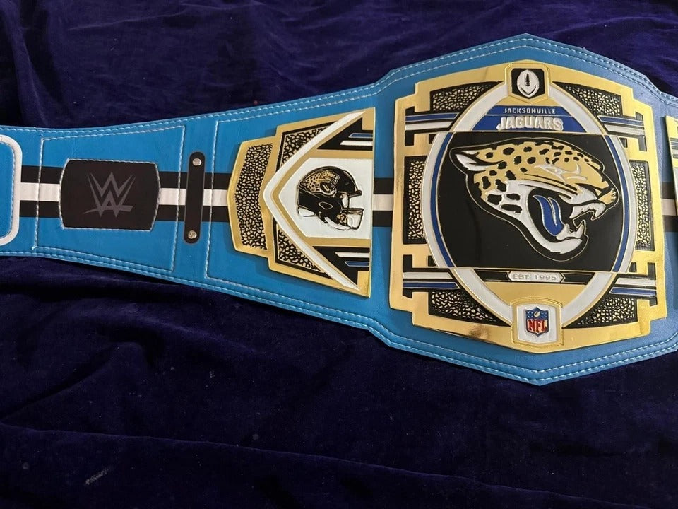 New Jacksonville Jaguars Legacy Title Championship Belt 2mm Zinc Adult Siz