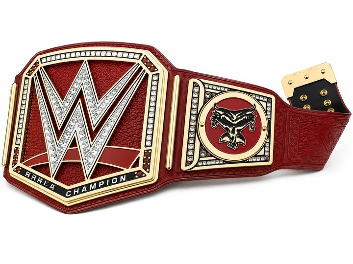 Custom Red Universal Championship Belt Premium Gold Plated Wrestling Title Replica with Jewel-Stone Plates