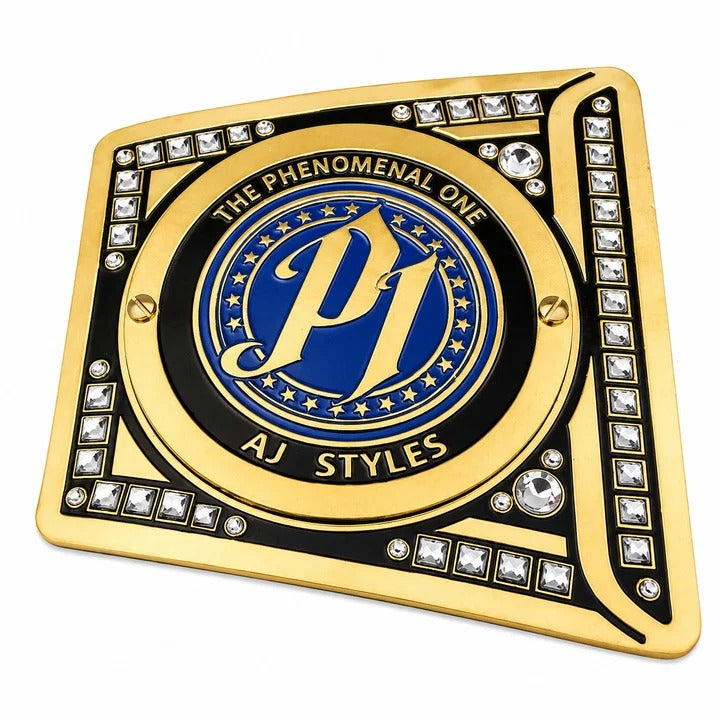 WWE AJ Styles World Heavyweight Championship Replica Belt Black Leather Edition