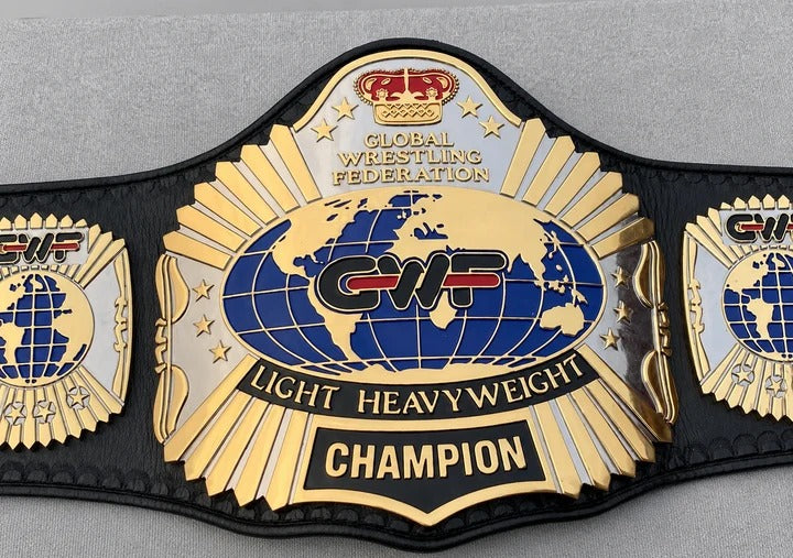 GWF Light Heavyweight Wrestling Championship Title Belt CNC HD 24k Gold Plated Belt