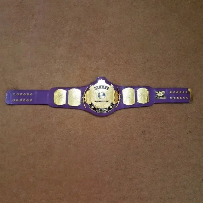 WWF Winged Eagle Purple Brass 24k Gold Championship Title Belt