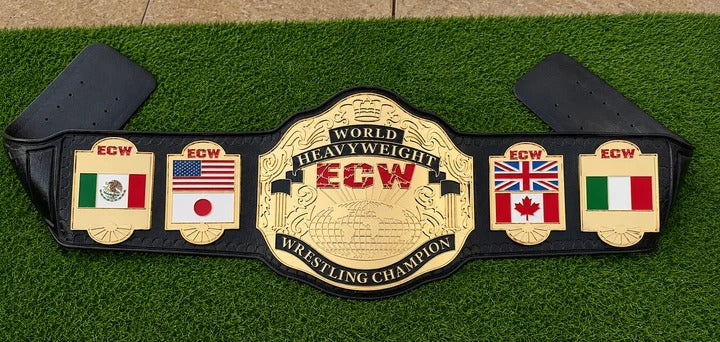 ECW World Heavyweight Wrestling Championship HD CNC 24k Gold Plated Title Belt