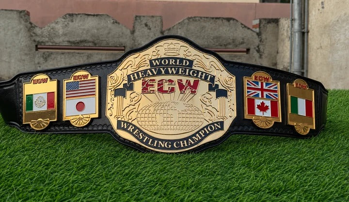 ECW World Heavyweight Wrestling Championship HD CNC 24k Gold Plated Title Belt