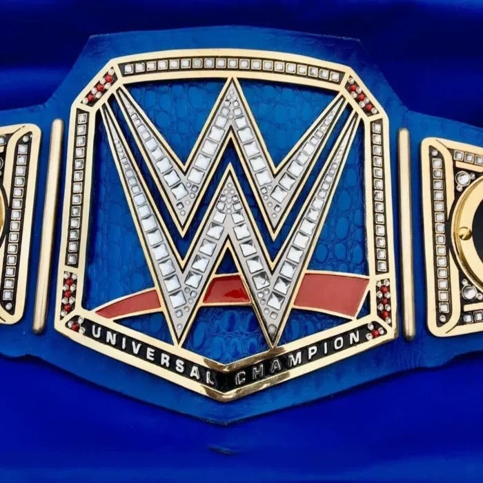 Blue Custom WWE Universal Fend Zinc Championship Title Belt