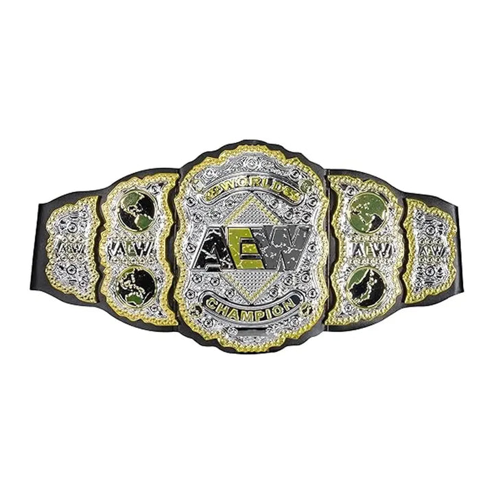 AEW championship belt replica with detailed gold and silver design from Championship Belts Online