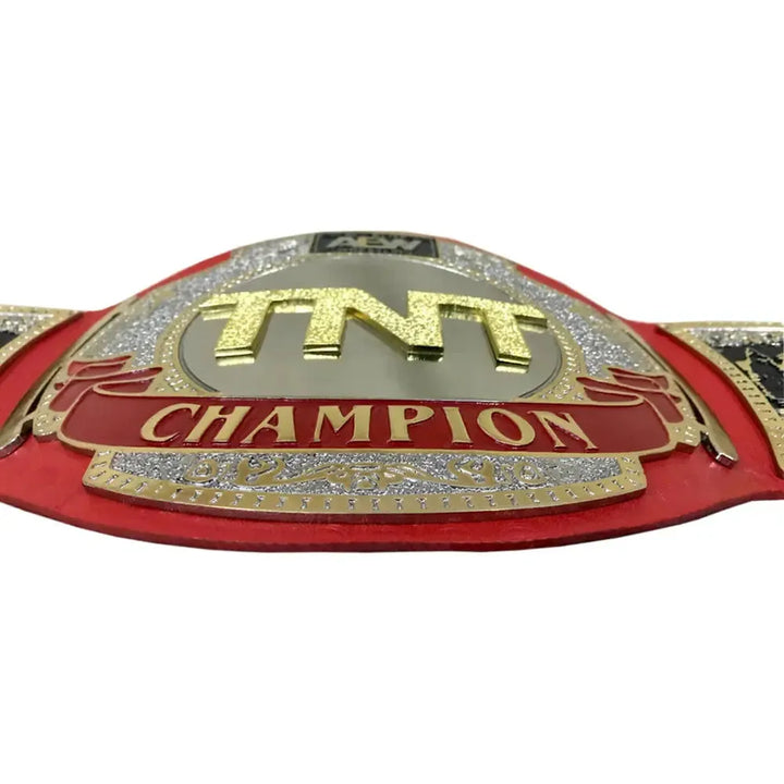AEW TNT Championship replica belt with gold and red detailing from Championship Belts Online