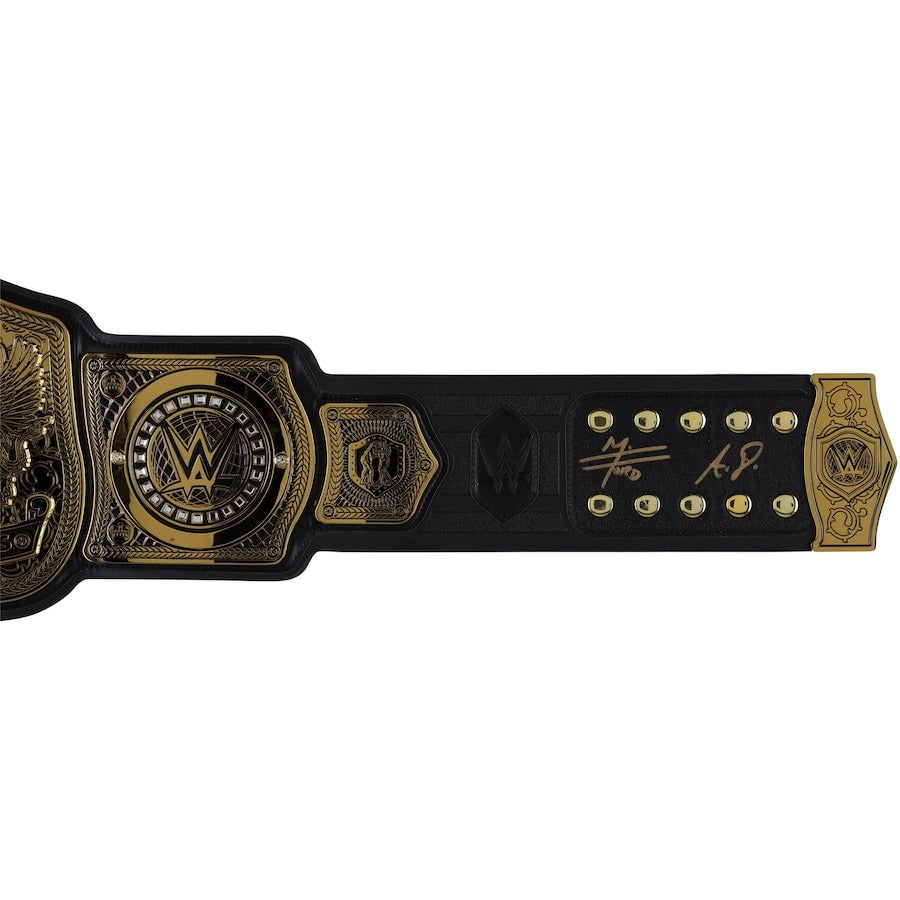 Angelo Dawkins & Montez Ford Street Profits WWE Autographed WWE Tag Team Championship Replica Title Belt Championship Belts Online