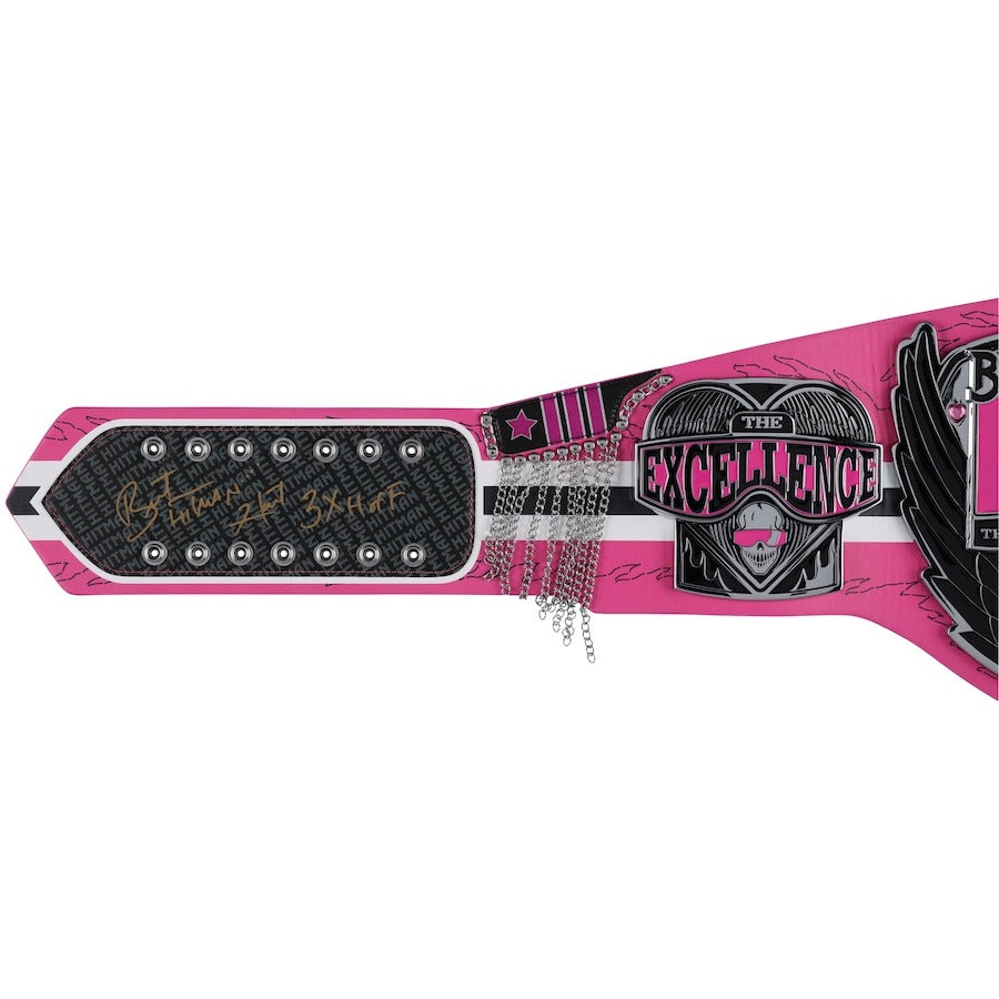 Bret Hart Autographed Signature Series Championship Replica Title Belt with Inscription Championship Belts Online