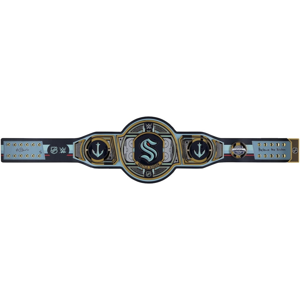 Matty Beniers Seattle Kraken Autographed WWE Legacy Title Belt Championship Belts Online