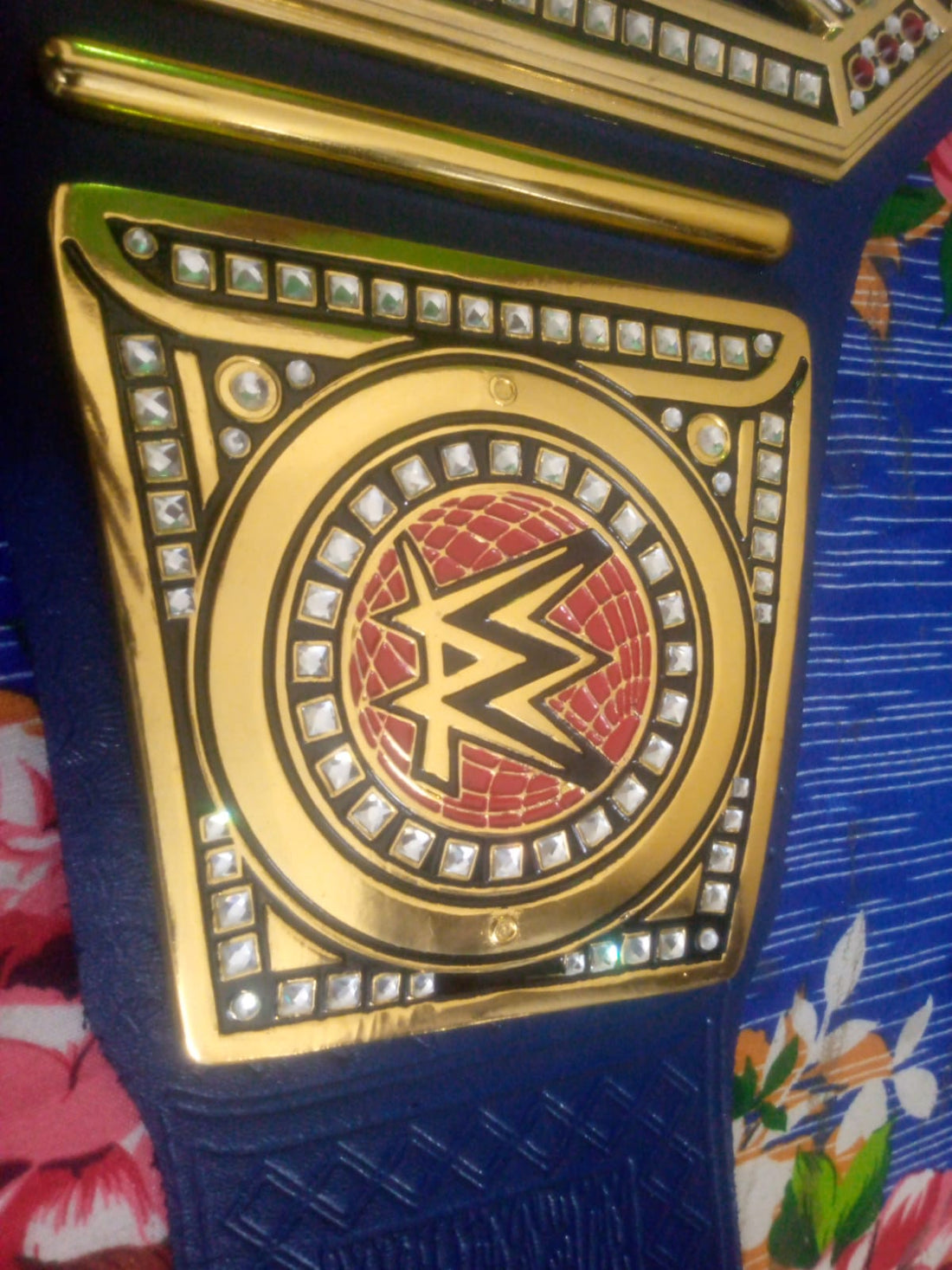 Roman Reigns WWE Autographed Universal Championship Blue Strap Replica Title Belt