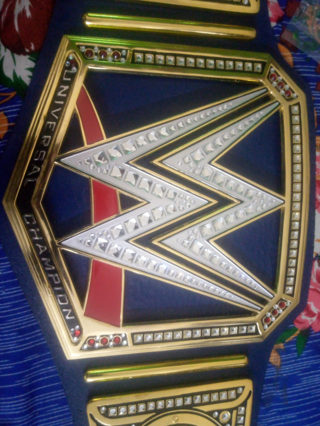 Roman Reigns WWE Autographed Universal Championship Blue Strap Replica Title Belt