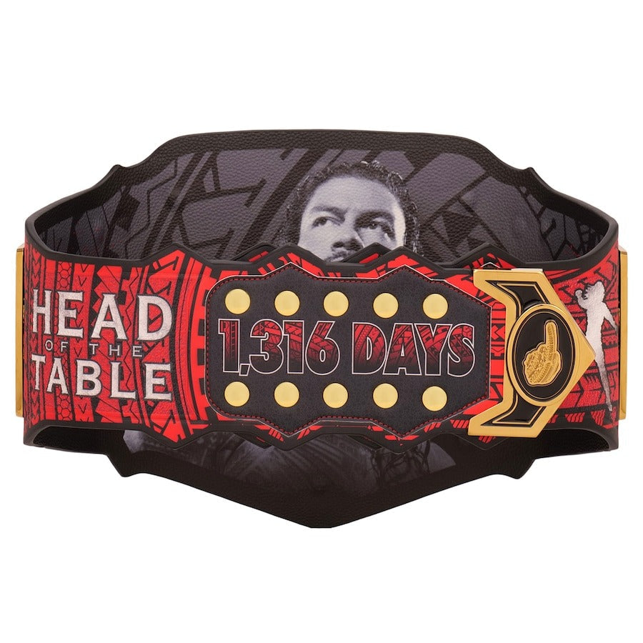Roman Reigns 1,316 Days Signature Series replica WWE Championship Belt with detailed graphics