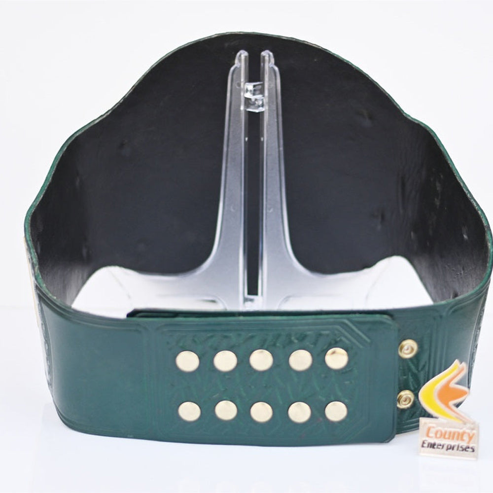 Green WWE 24/7 Championship belt for sale with adjustable snaps by Championship Belts Online