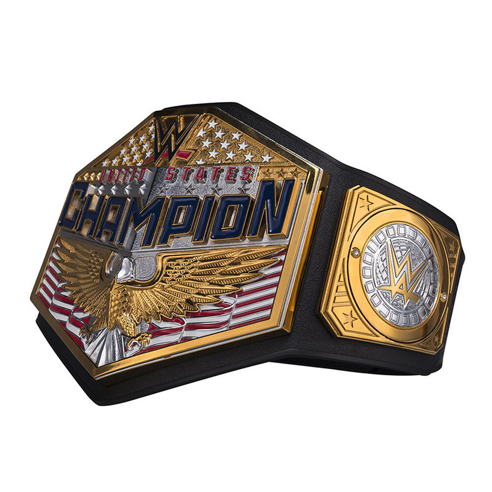 WWE United States Championship belt with gold eagle and American flag design from Championship Belts Online
