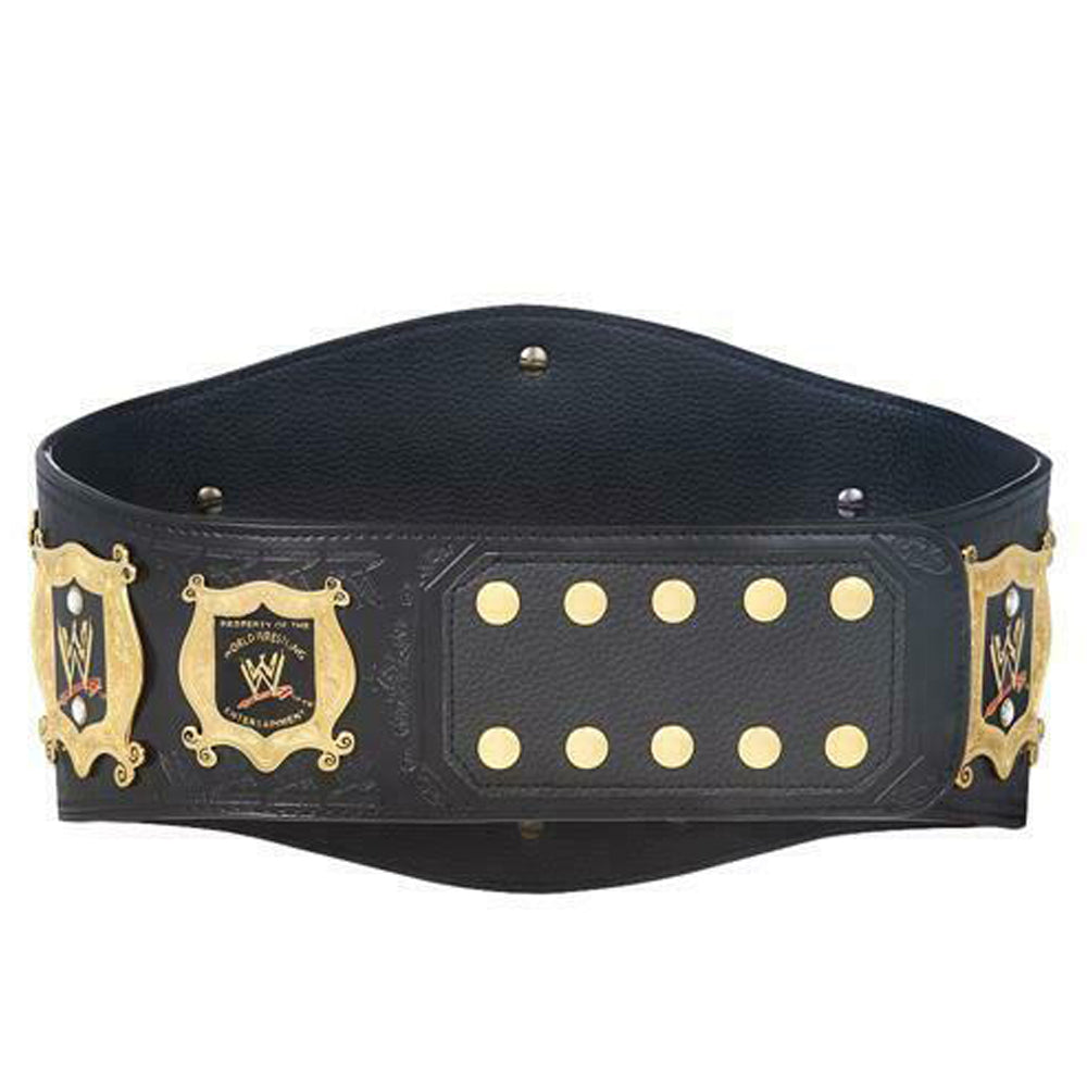 World Wrestling Entertainment replica belt WWE Championship belt with black leather and gold plates