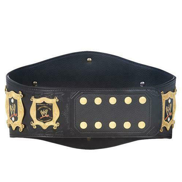 World Wrestling Entertainment replica belt WWE Championship belt with black leather and gold plates